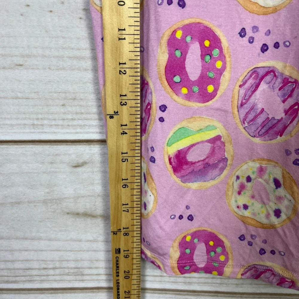 Birdie Bean Girls Pink Donut Bamboo Viscose Pajama Set 7Y Flutter Sleeve PJ's